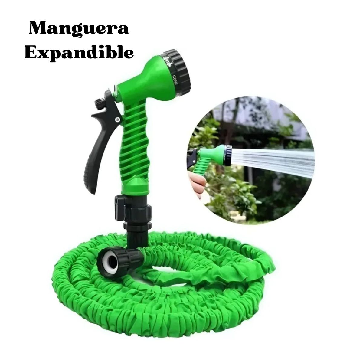 MOVI - Manguera Expandible 22,5 m con Rociador 7 Posiciones — La Aliada Perfecta para tu Jardín.