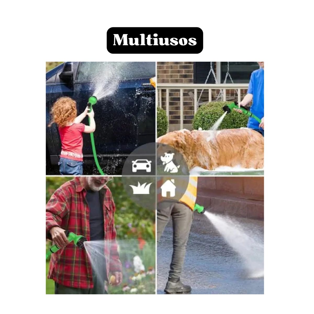 MOVI - Manguera Expandible 22,5 m con Rociador 7 Posiciones — La Aliada Perfecta para tu Jardín.