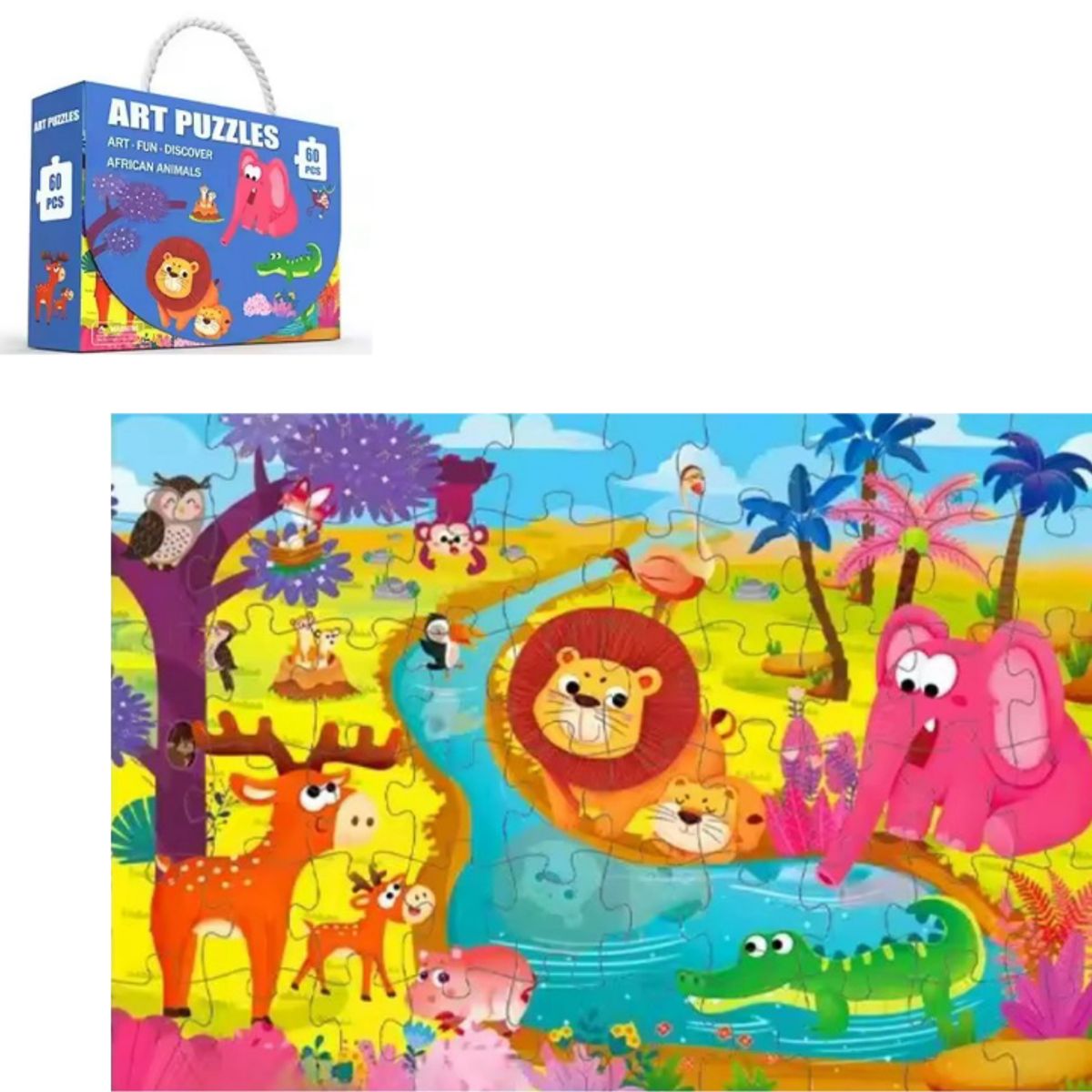 GENERICO - Rompecabezas Puzzle Para Niños 60 Piezas Animales Selva