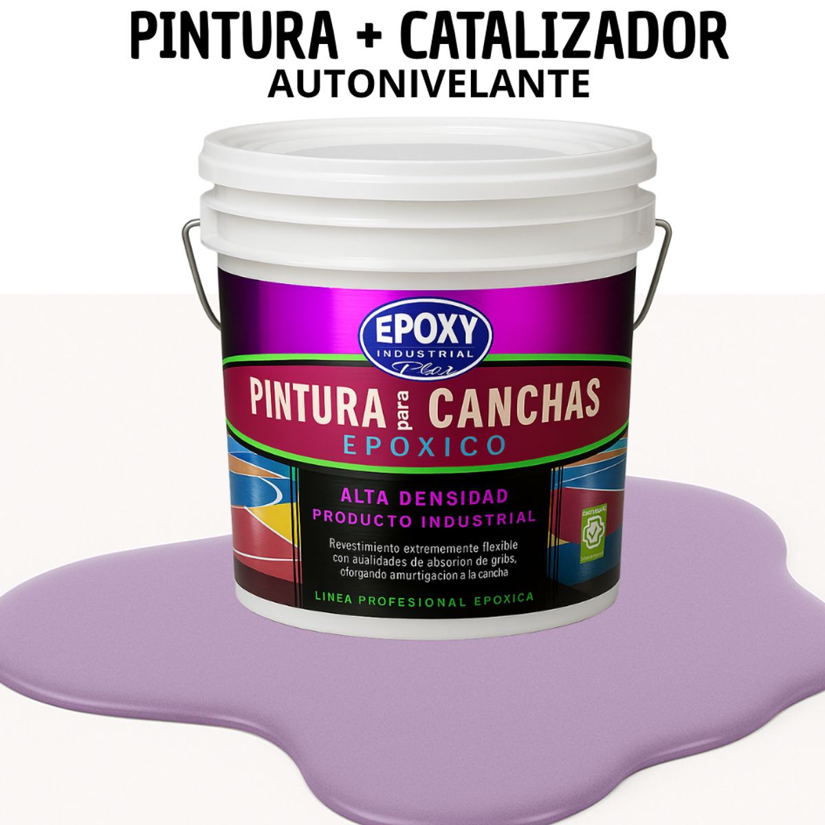 EPOXY - PINTURA  ALTO TRÁFICO EPOXICA 2K - CANCHAS  - TINETA 10L VIOLETA SUAVE