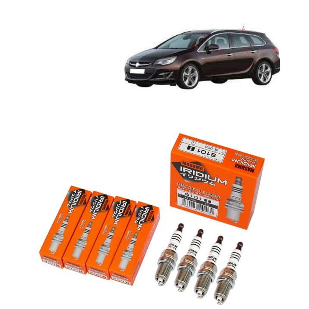 GENERICO - Bujías Iridio Masuma Pack 4 Para  Opel Astra-J 14L S101I