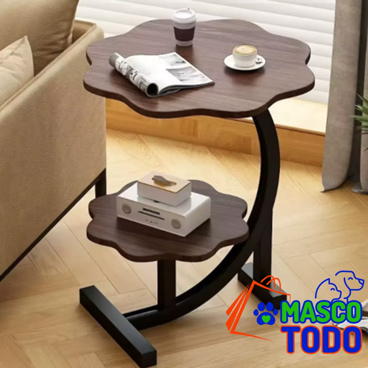 MASCO TODO - Mesa Flor Living Lateral, Mesa Auxiliar Centro 2 Niveles