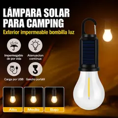 GENERICO - Pack x 2 Lámparas Solares para Camping Portátil