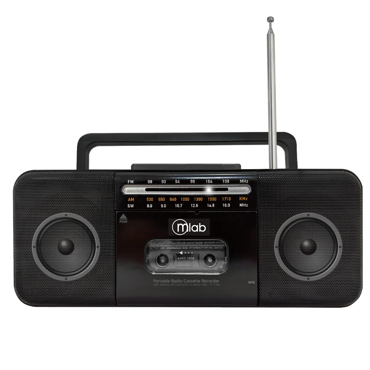 MLAB - Radio AM FM BT Mp3 Bluetooth  Con Cassette CF-28  Old Time 1980S