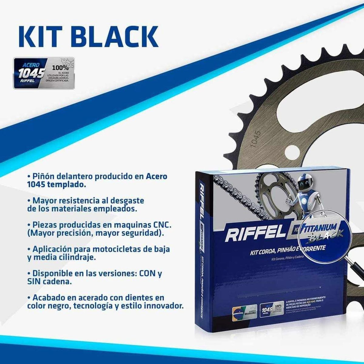 GENERICO - Kit De Transmision Pulsar Ns 200 / Rs 200 + Damper Original
