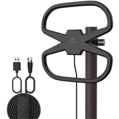 MLAB - Antena de TV Digital HDTV Amplificada 32DBI 10MT Ext-Int