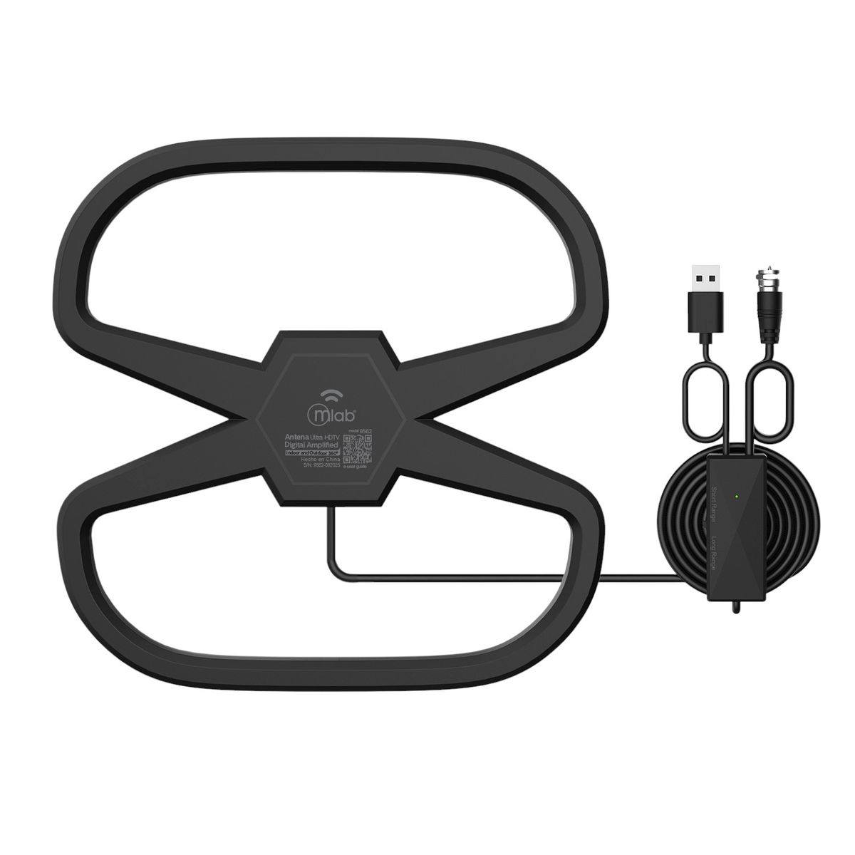 MLAB - Antena de TV Digital HDTV Amplificada 32DBI  10MT  Ext-Int