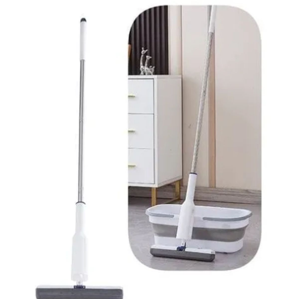 GENERICO - Mopa De Esponja Trapeador Con Cubeta Plegable