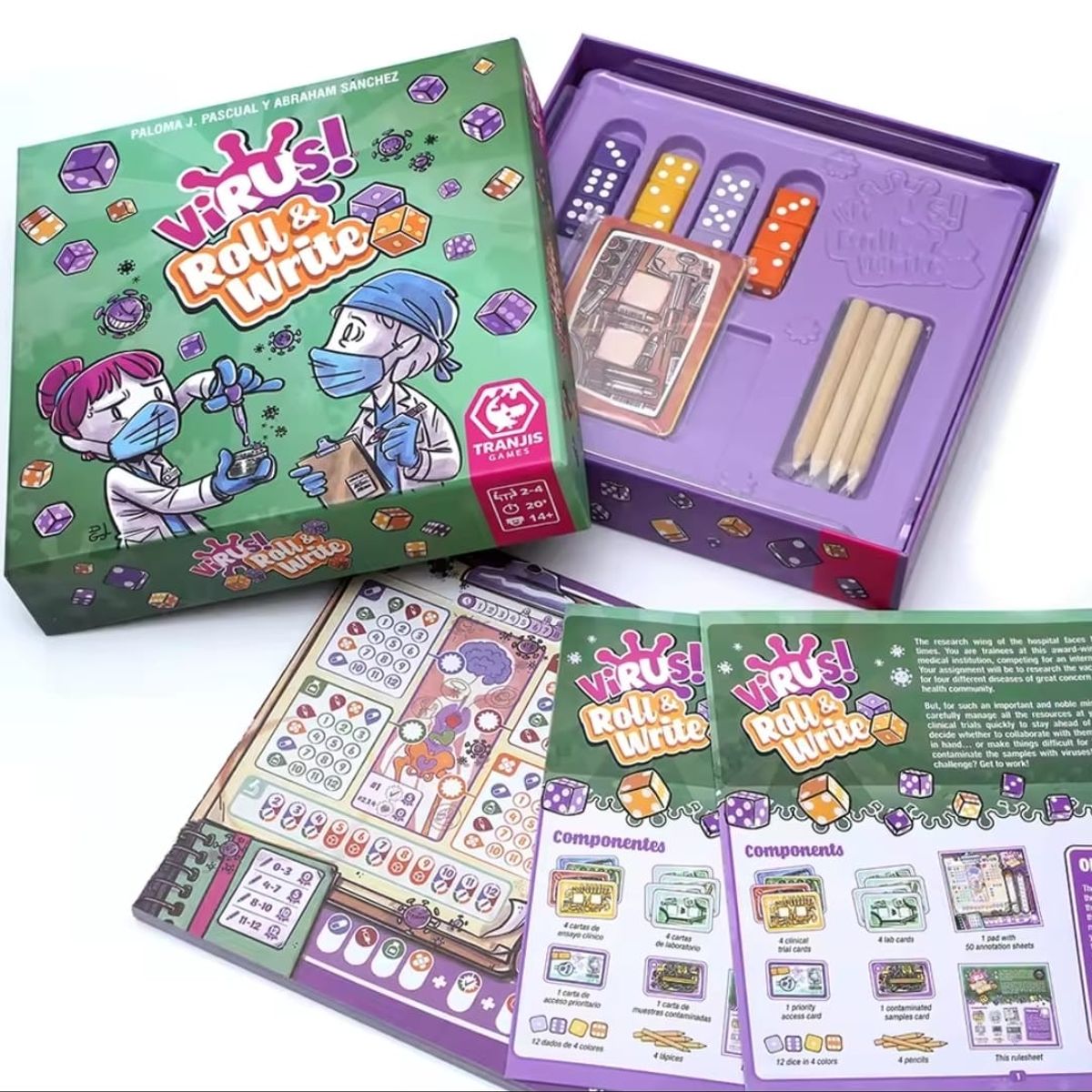 TRANJIS GAMES - Virus 4 Roll & Write El Juego Infeccioso de Cartas en Español