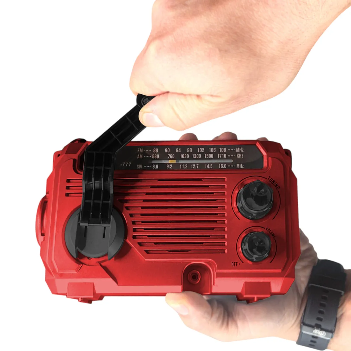 MLAB - Radio de Emergencia Solar Recargable + Dinamo AM/ FM/ SW/ BT Red Edition
