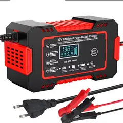 GENERICO - Cargador de Bateria para AutoMoto 12V 6A Pantalla LCD Carga Rapida Inteligente