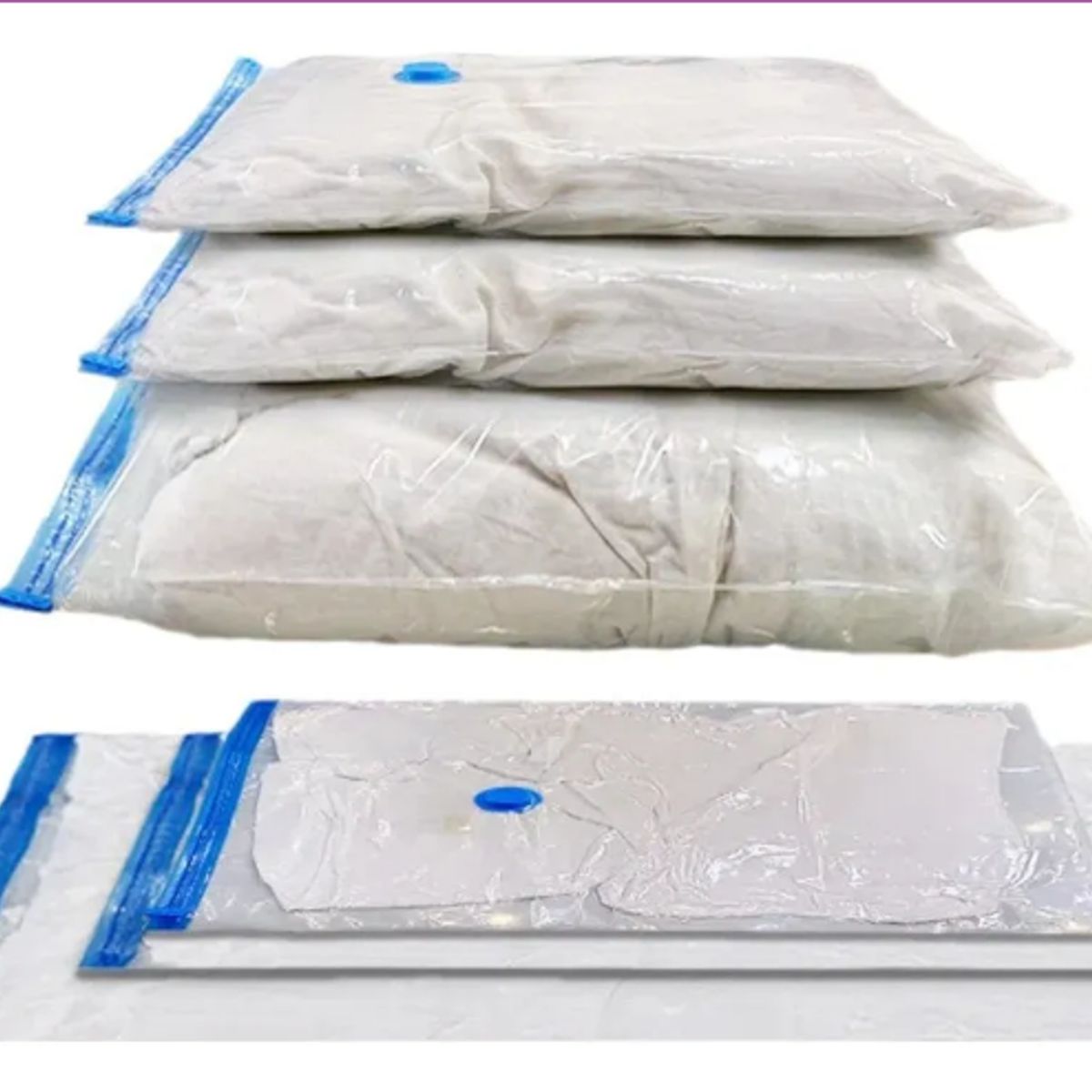 GENERICO - Bolsas De Almacenamiento Al Vacío + Bomba Manual 5 Bolsas