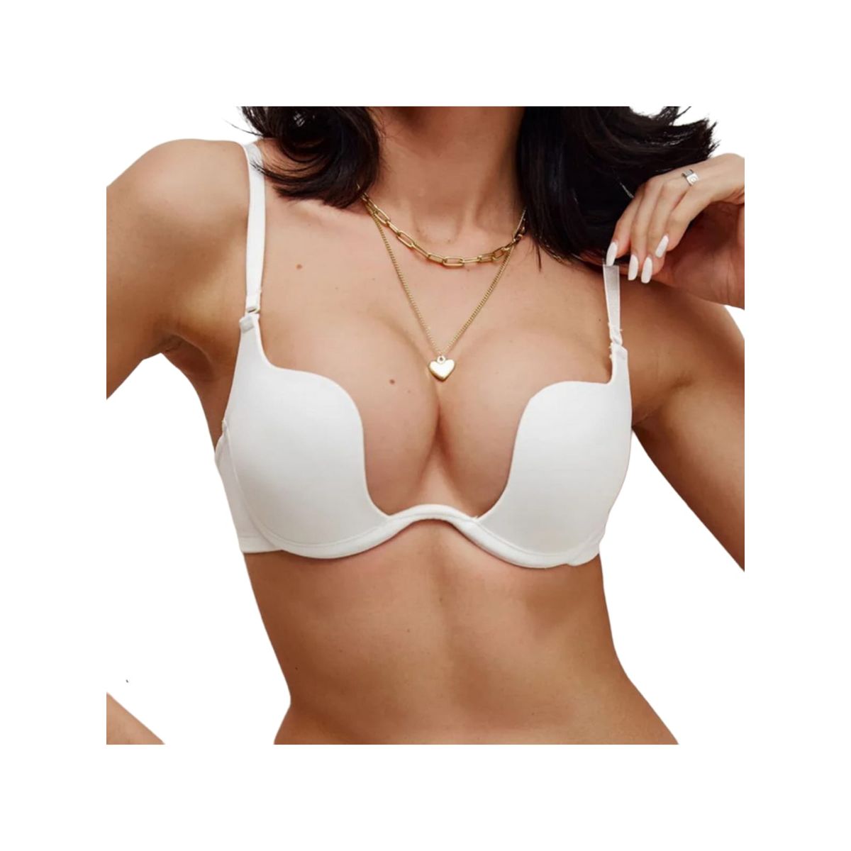 QIKUN - Sosten Sujetador Levanta Busto Push Up Escote Profundo