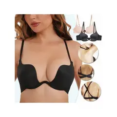 QIKUN - Sosten Sujetador Levanta Busto Push Up Escote Profundo