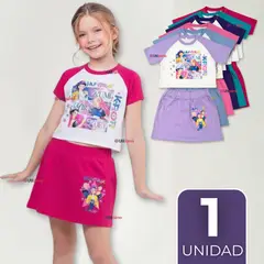 UTILISIMO - Conjunto Huntrix 100% Algodón Crop Top Falda Short Niña HUNTRX Demon Hunters Rumi Mira Zoey