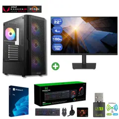 AMD CORP - Pc Gamer AMD 5 3400G - 16GB Ram - Vega 11 - 1TB - (Monitor 22") AX20