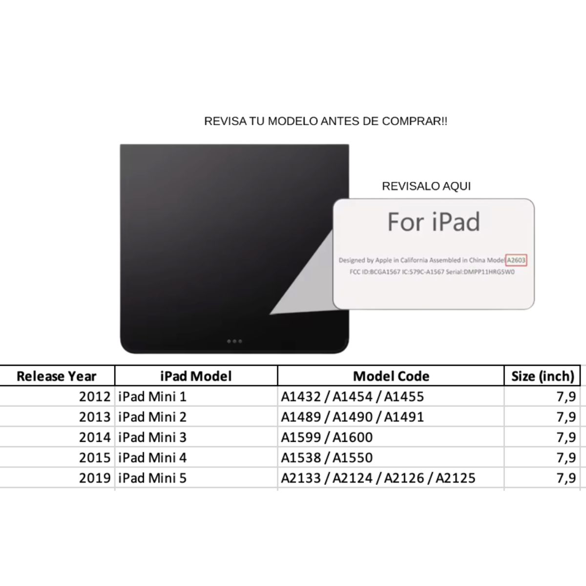 TECNOPALACE - Fundas Con Teclado B y Mouse Para iPad Mini 2-3-4-5 Incluye letra Ñ