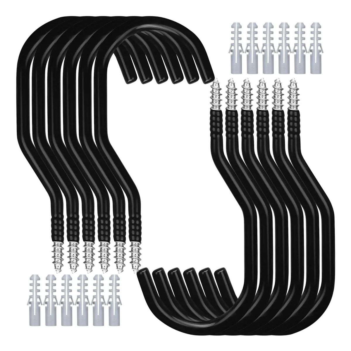 KUANGYE - 10pcs Negro Ganchos 15x7cm Almacenamiento para Colgar Bicicleta de Alta Resistencia Para Pared Techo