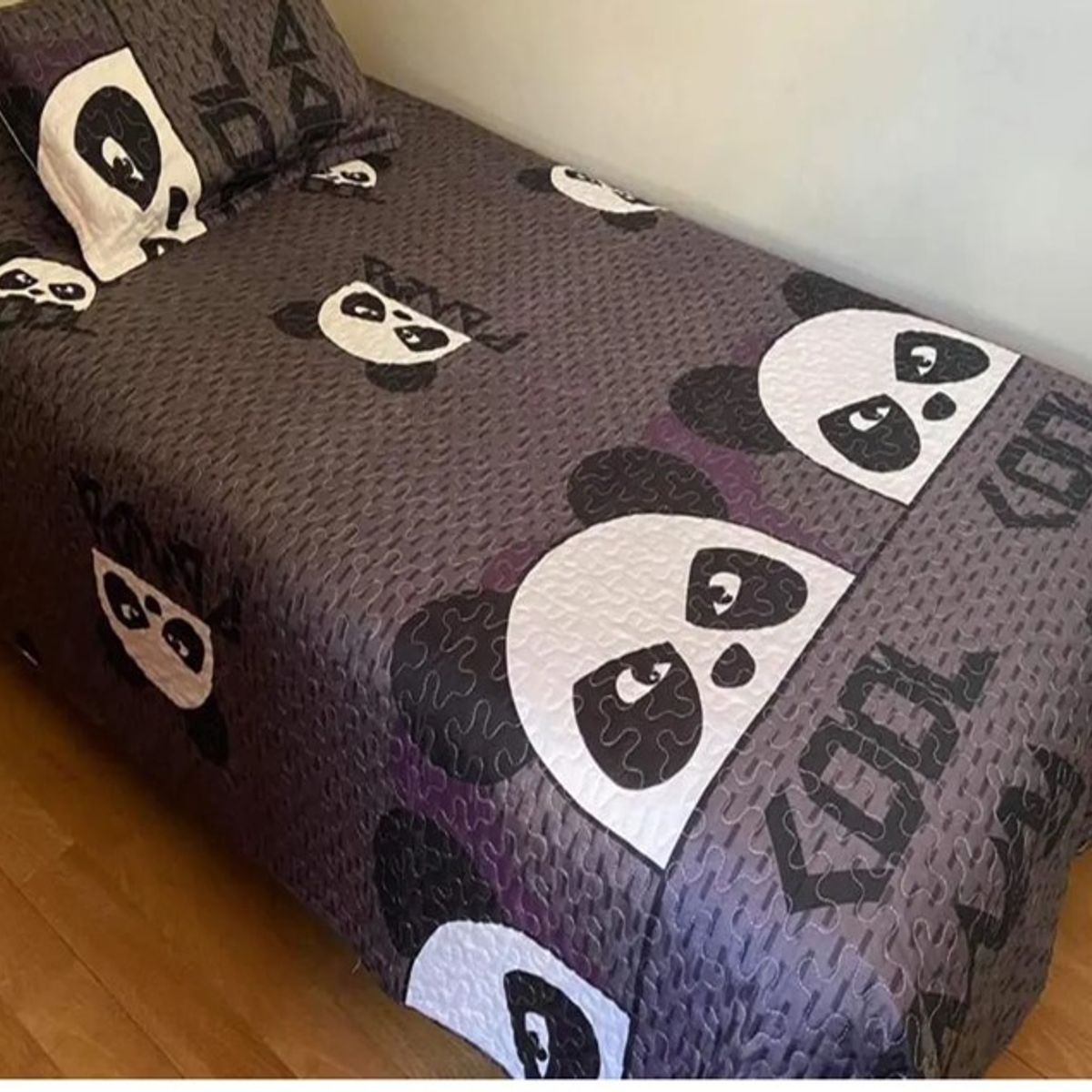 GENERICO - CUBRECAMA ALGODON  1.5 PLAZA GRIS PANDA QUILT DN