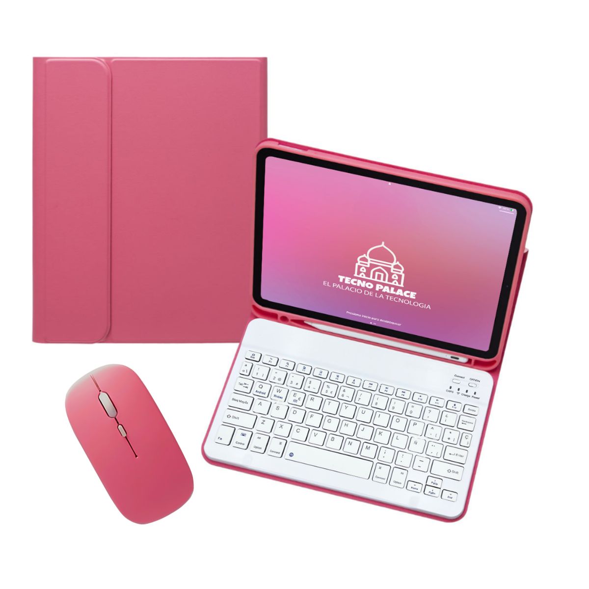 TECNOPALACE - Fundas Con Teclado B y Mouse Para Galaxy Tab S11-S10Lite-S10Fe-S9-S9Fe - Letra Ñ