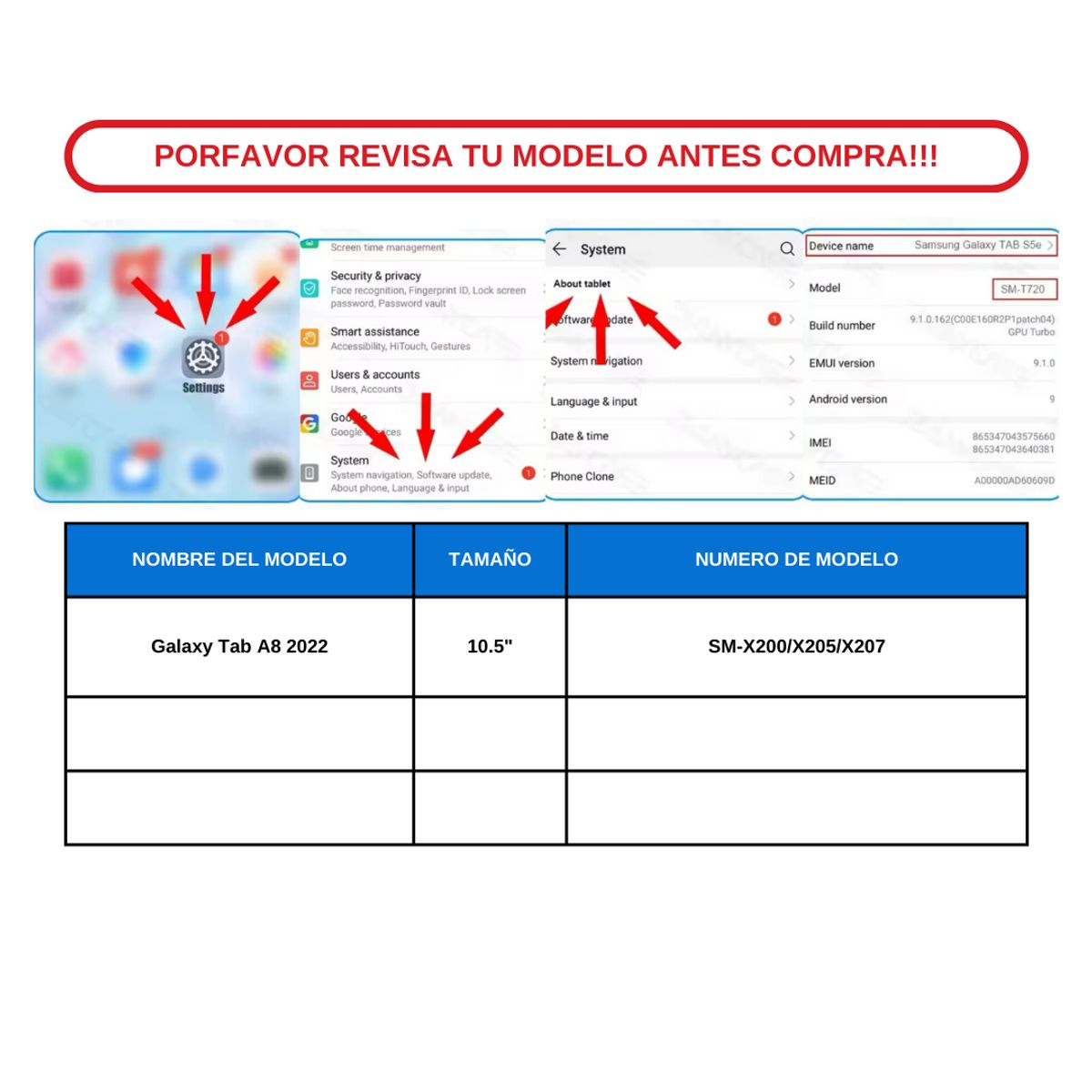 TECNOPALACE - Fundas Con Teclado B y Mouse Para Galaxy Tab A8 - Incluye letra Ñ