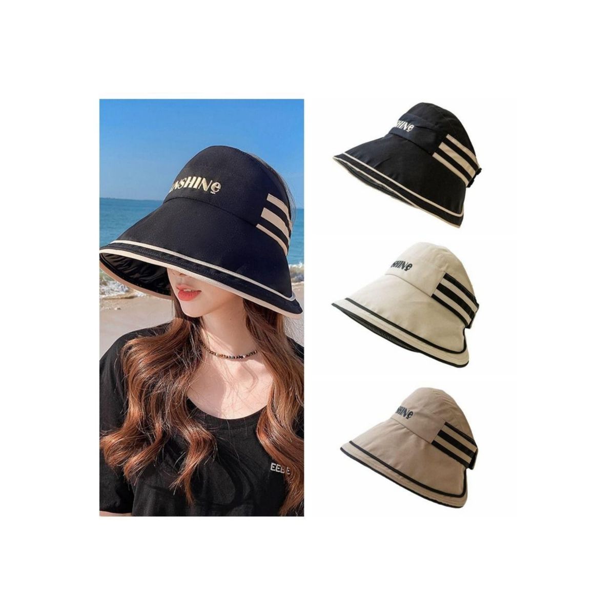 QIKUN - Sombrero Plegable Playero  Visera XL - Protección UV ​