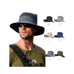 QIKUN - Sombrero Pescador Con Malla Protección UV ​ Plegable Ala Ancha