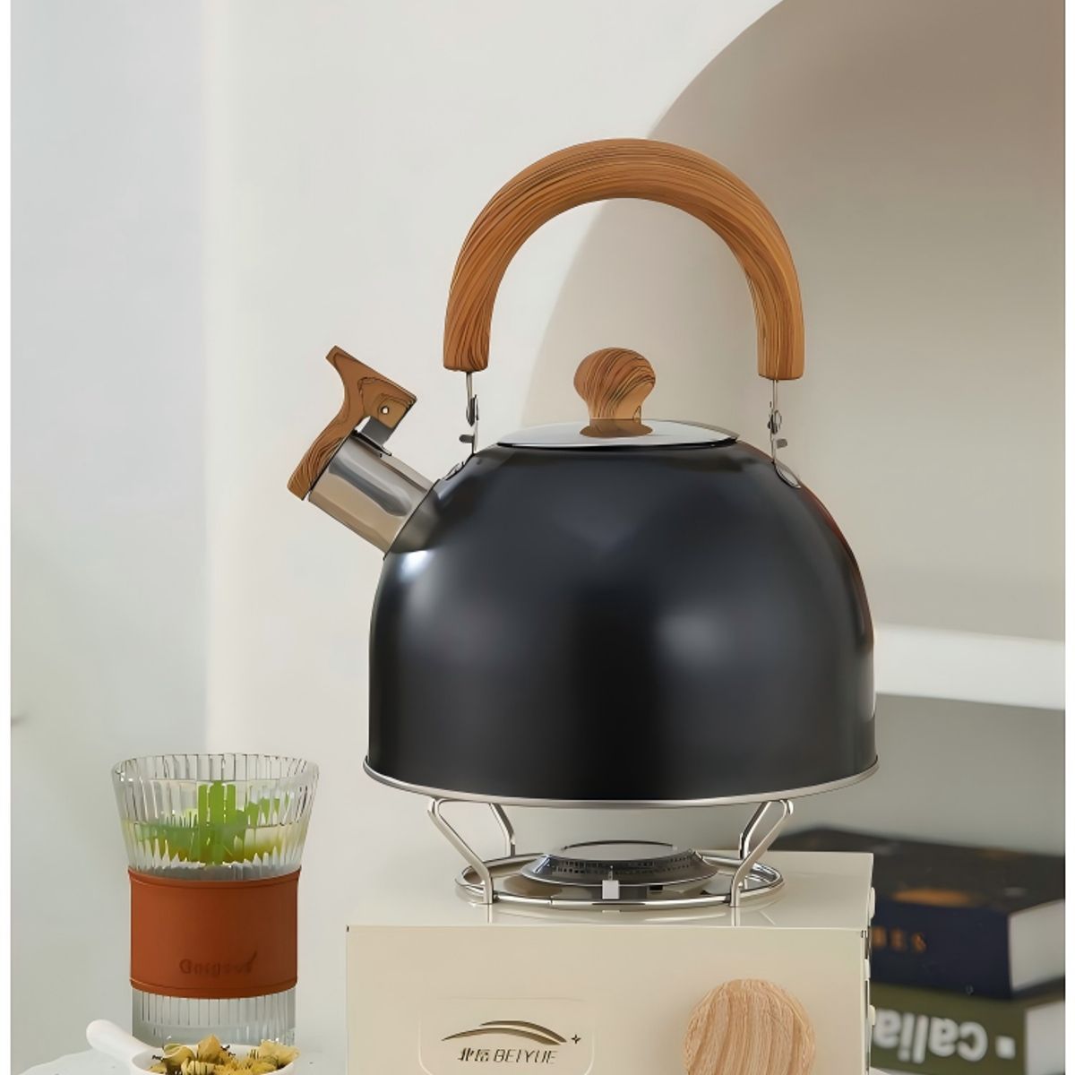 UMEXUS - Tetera Silbante Pava Acero Inoxidable 4000ml Color Negro