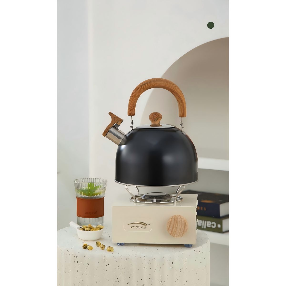 UMEXUS - Tetera Silbante Pava Acero Inoxidable 4000ml Color Negro