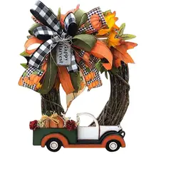 GANGLIAN - Corona Navideña 36cm para Auto y Puerta - Diseño con Lazo y Pajarito Decoración Todo Año para Interior y Jardín