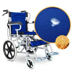 KUANGYE - Silla Ruedas Plegable Portátil Geriátrica Paseo Liviana Con Reposapiés Abatibles Soporta 100kg