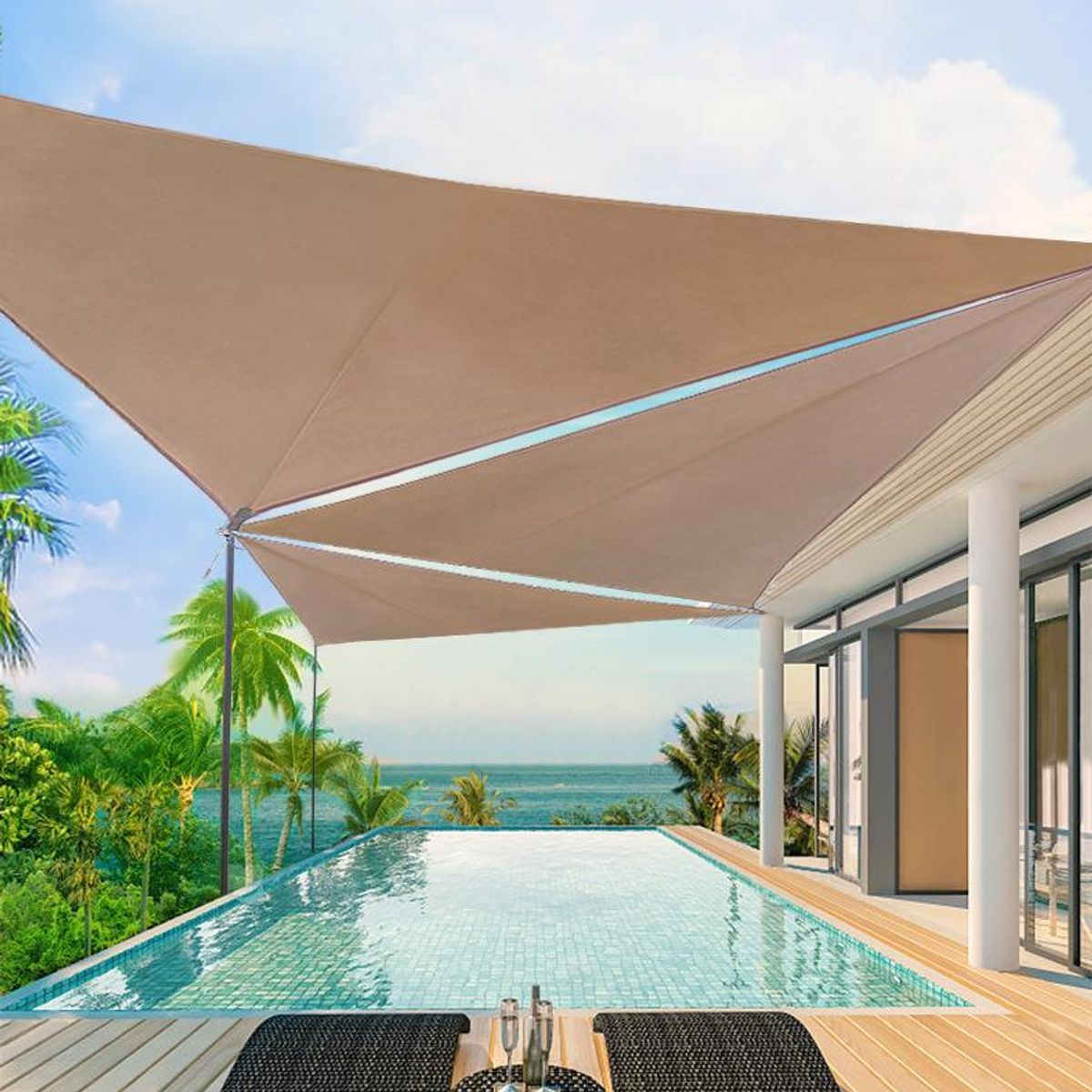 UMEXUS - X2 Toldos Plegables Lona Toldo Triangular 3Mx3M