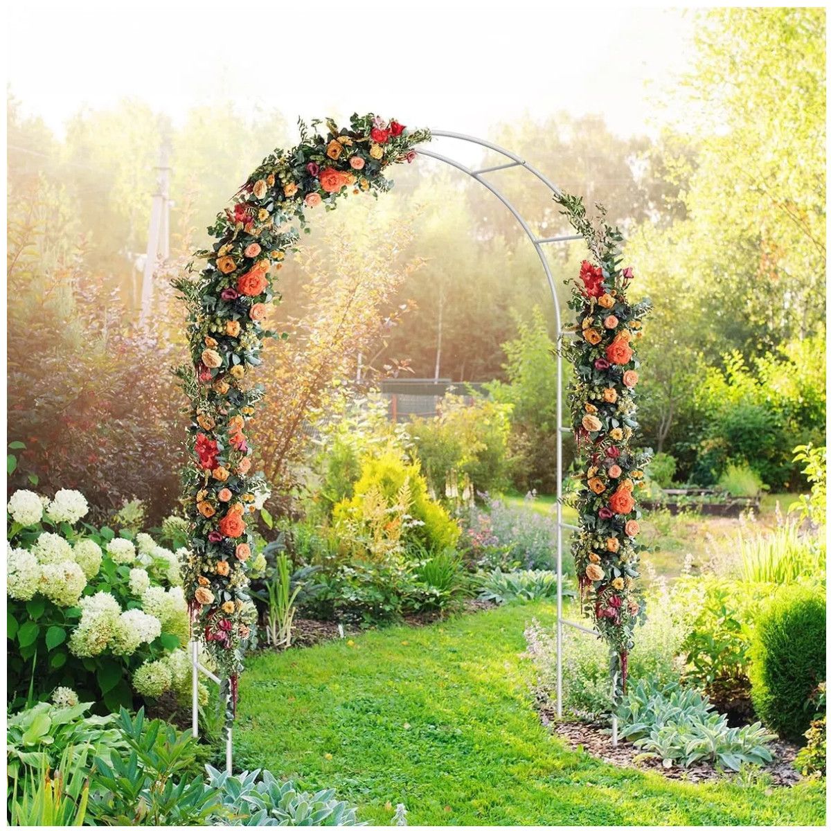KUANGYE - Arco De Boda Decoracion Plantas Jardín Fiesta Metal 240cm