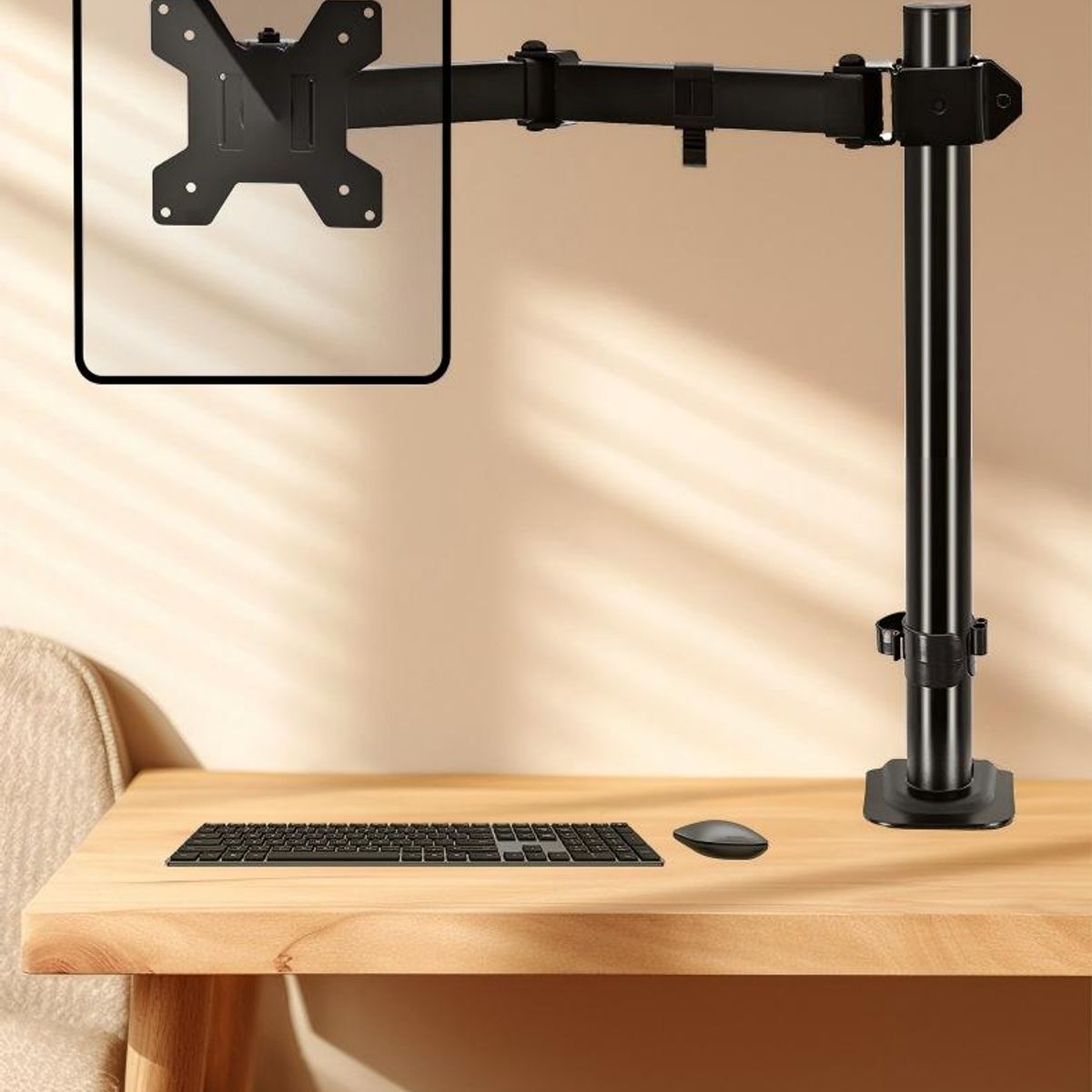 UMEXUS - Soporte Monobrazo para Monitor - 360° Ajustable Altura 40cm Carga 10kg