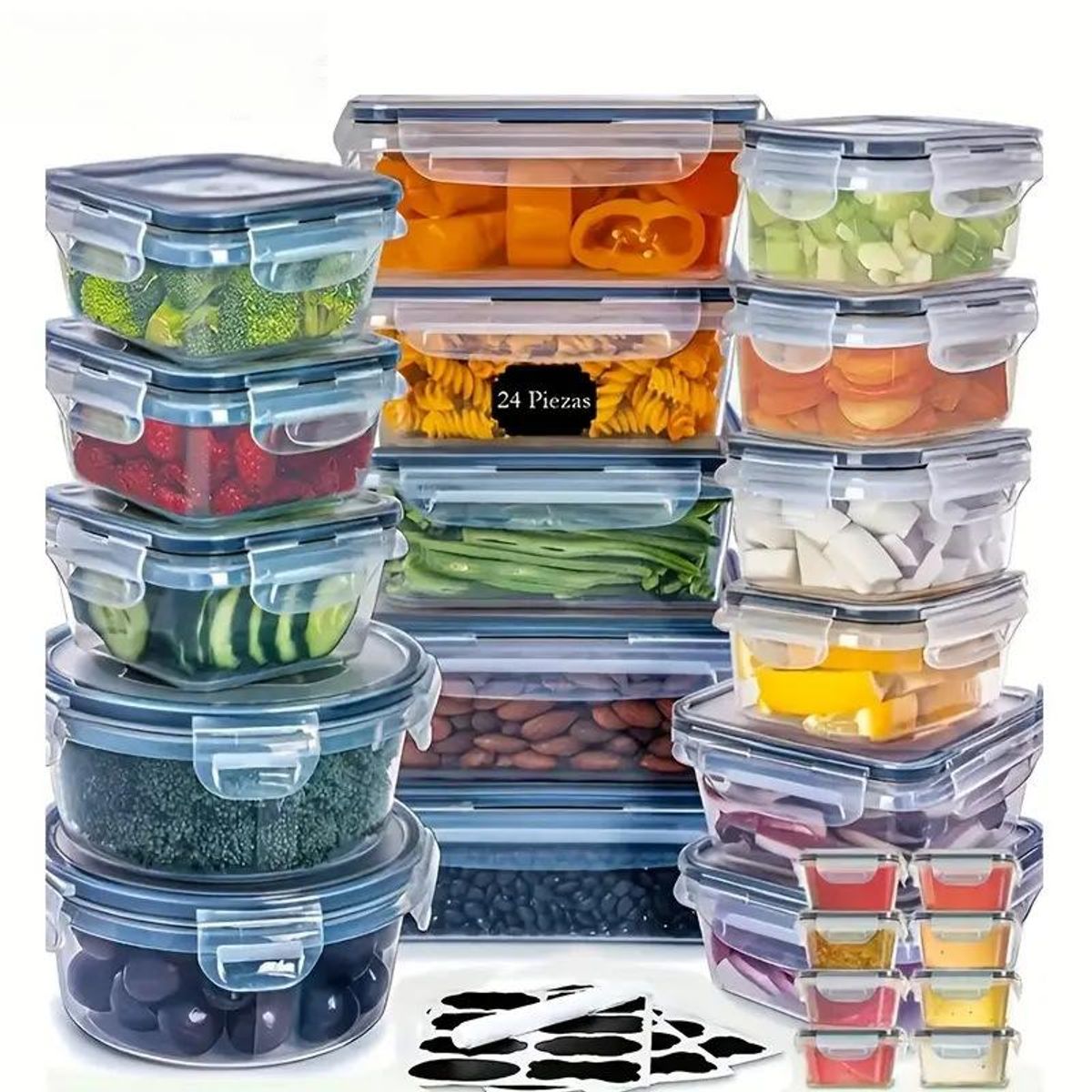 UMEXUS - Set De 24 Recipientes Contenedores Herméticos Para Almacenar