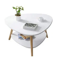 COZYNOOK - Mesa De Centro Vintage Triangular 60x60x42cm Madera Blanco