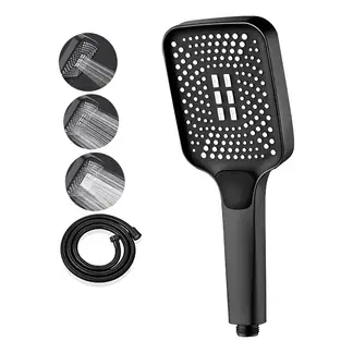 KUANGYE - Cabezales de Ducha Alta Presión Ahorro Agua de Telefono Mano con Manguera 2M 3 Ajustes de Rociado