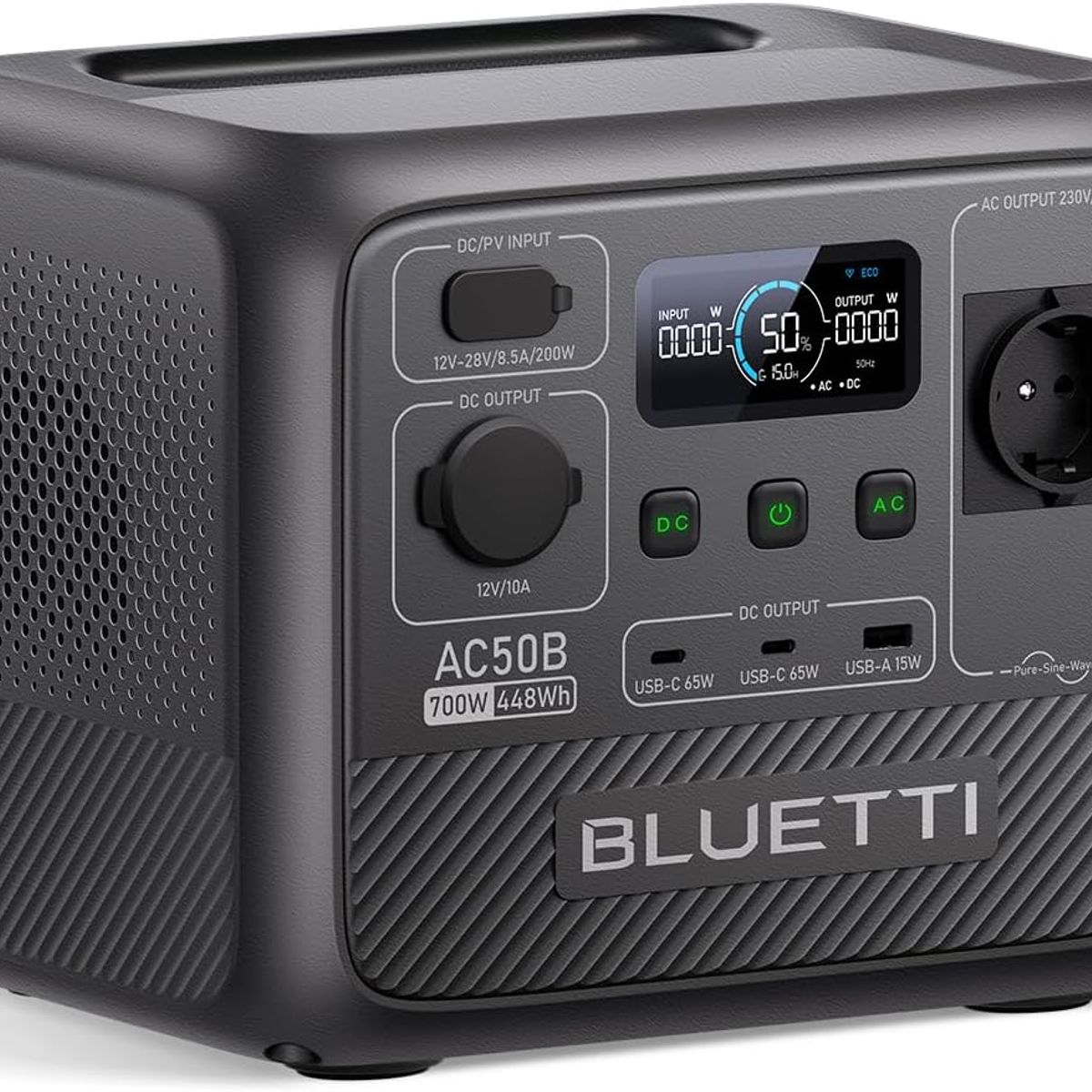 BLUETTI - BLUETTI AC50B Generador Solar Portátil 700W448Wh Para Acampar Pesca Viajes Fuera de la Red Emergencia Corte de Energía