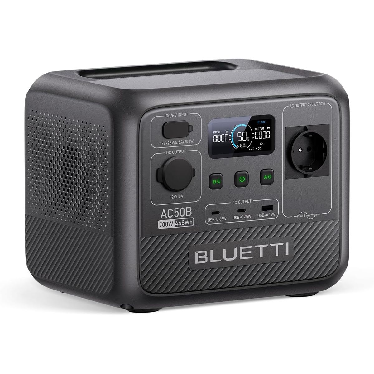 BLUETTI - BLUETTI AC50B Generador Solar Portátil 700W448Wh Para Acampar Pesca Viajes Fuera de la Red Emergencia Corte de Energía