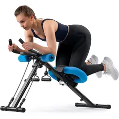 BLUEDREAMER - Aparato abdominal ajustable plegable para gimnasio en casa con rodilleras