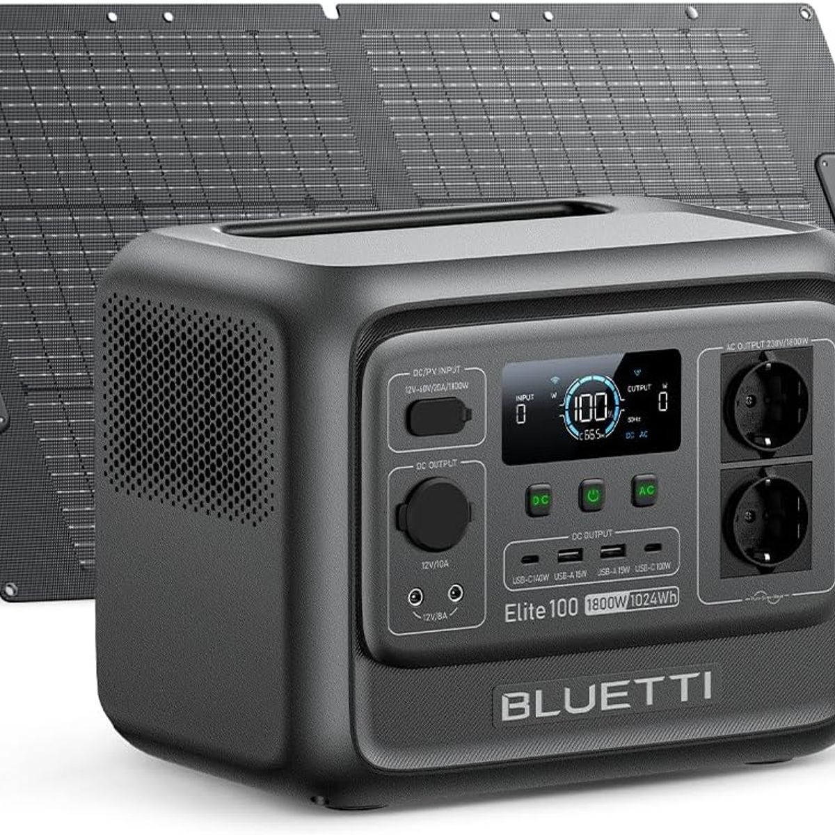 BLUETTI Generador Solar Portátil 1800w1024 Wh Con100W Panel Solar  Para Acampar, Travel, Emergencia Corte de Energía, marca BLUETTI - Foto Principal