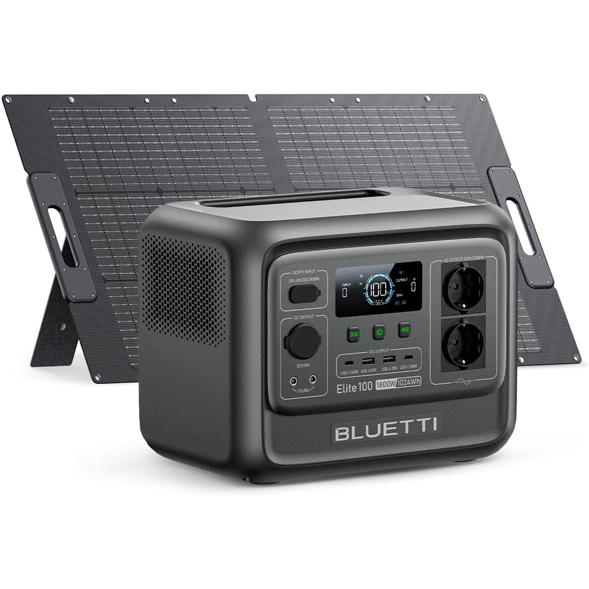 BLUETTI Generador Solar Portátil 1800w1024 Wh Con100W Panel Solar  Para Acampar, Travel, Emergencia Corte de Energía, marca BLUETTI - Foto Principal