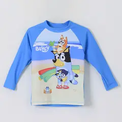 BLUEY - Polera UV Niño Turquesa Playa