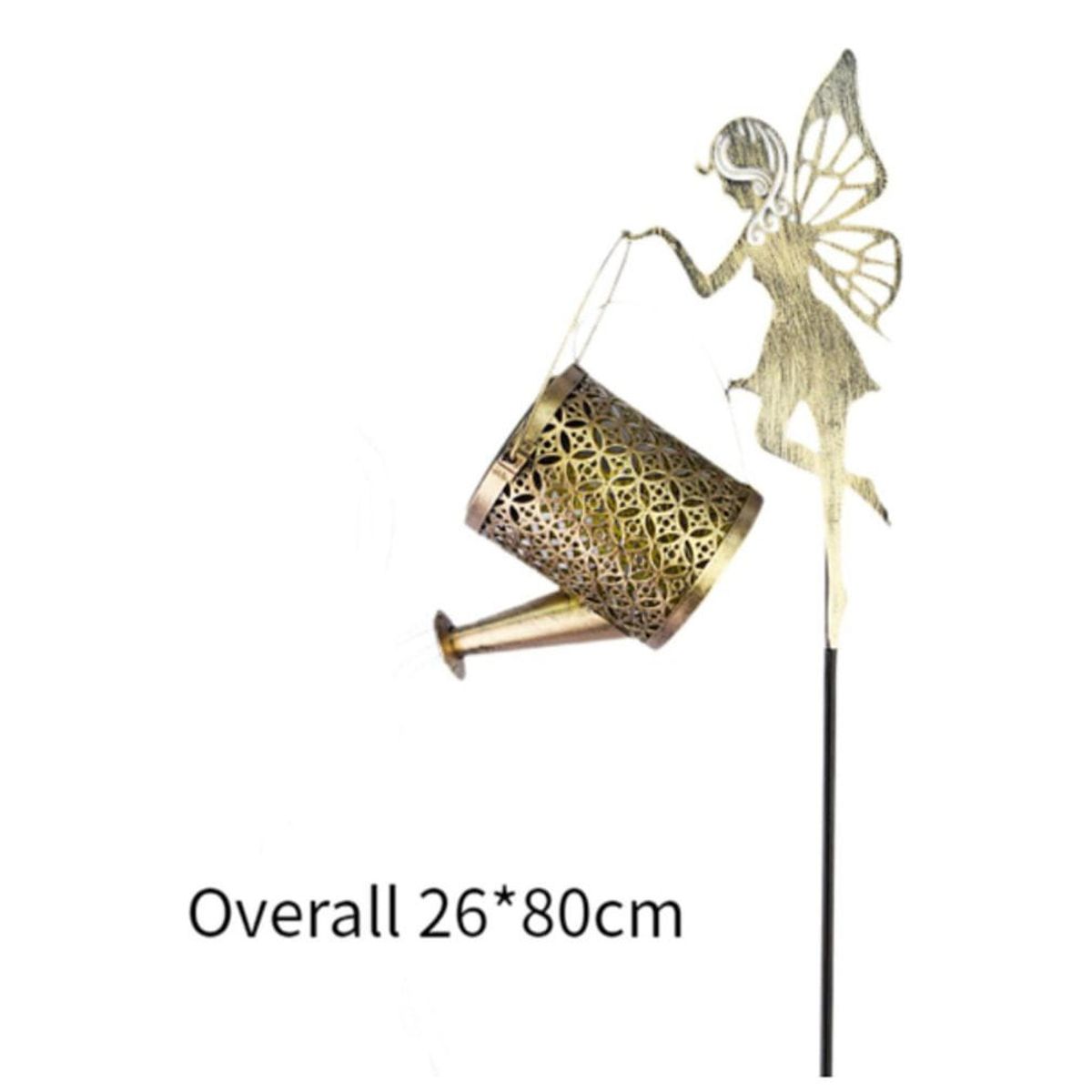 GENERICO - Luz Solar Decorativa de Jardín con forma de hada que Sostiene una Regadera 