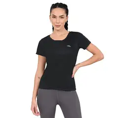 OLYMPIKUS - POLERA ESSENTIAL MANGA CORTA NEGRA MUJER