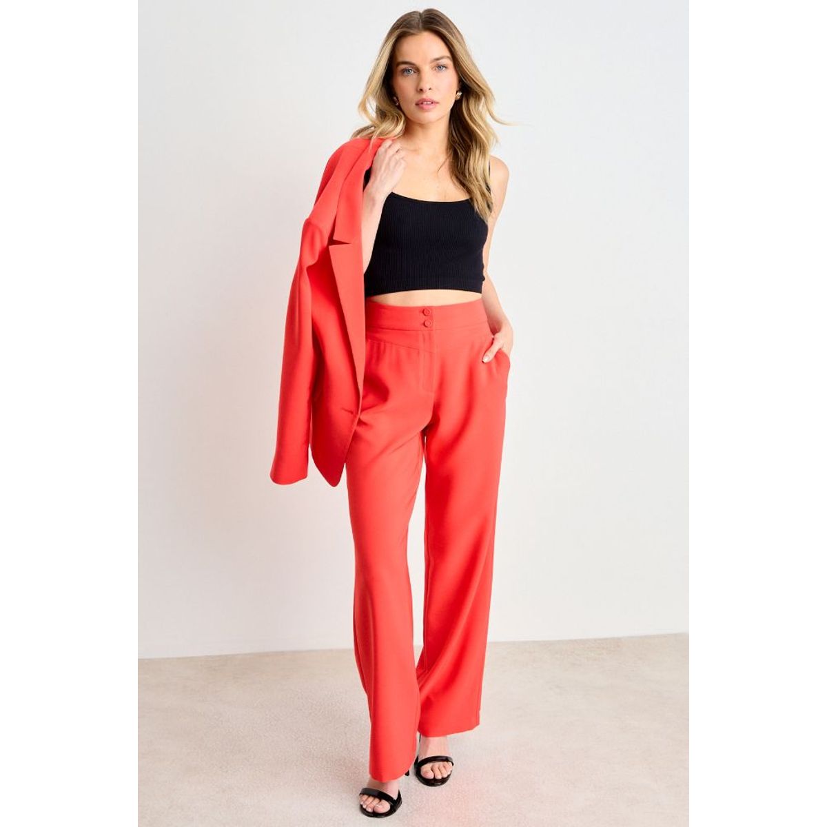 ASH - Pantalon Recto Liso Mujer Rojo Ash