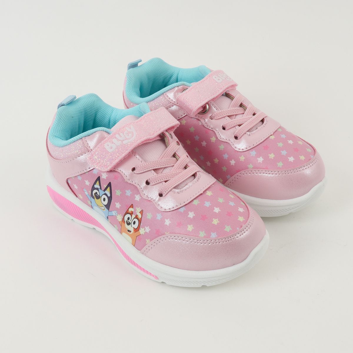 BLUEY - Zapatillas Con Luces Niña Estrellas Rosado Bingo Y Bluey