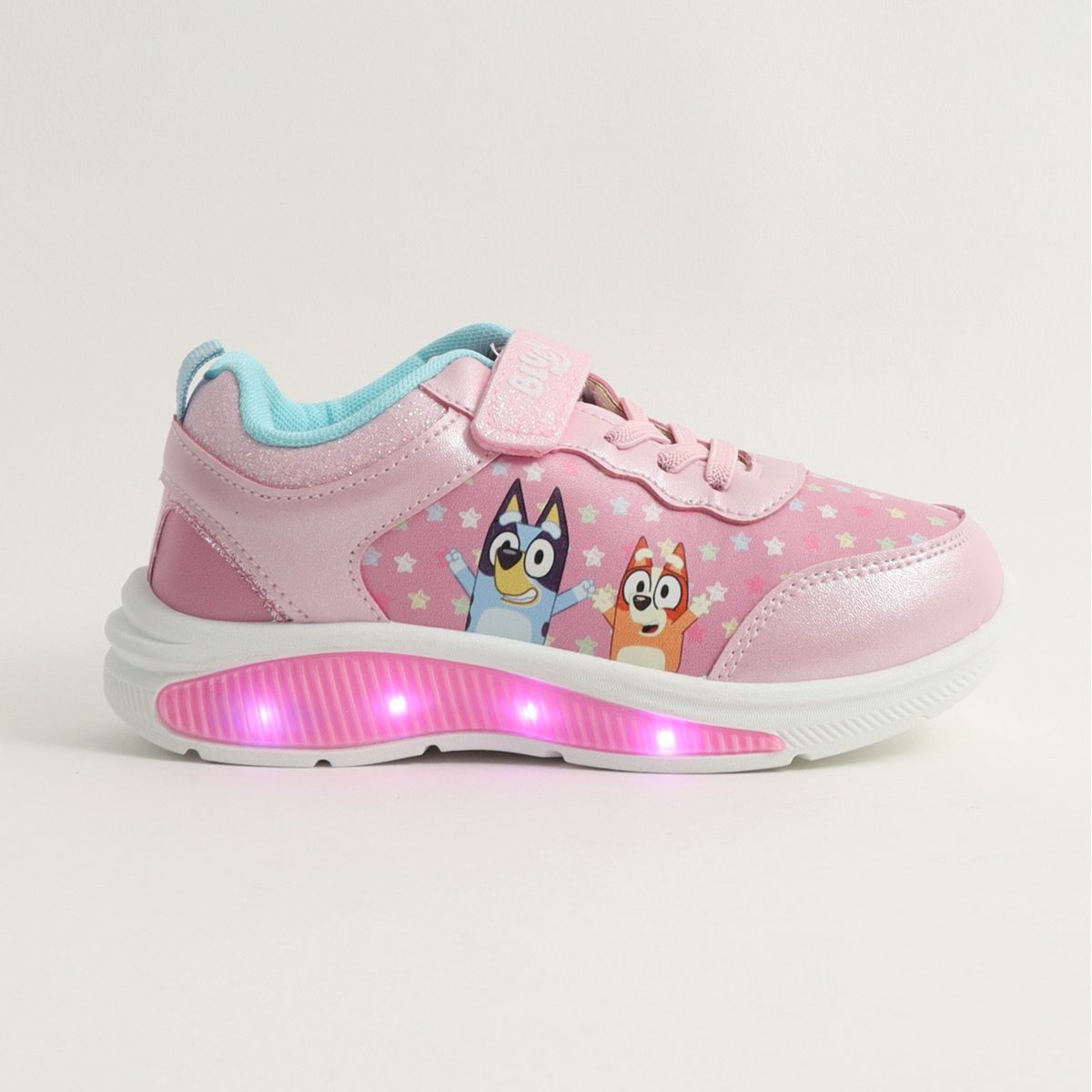 BLUEY - Zapatillas Con Luces Niña Estrellas Rosado Bingo Y Bluey