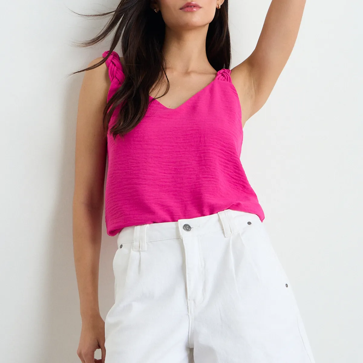 IO - Blusa Lisa Mujer Fucsia Io