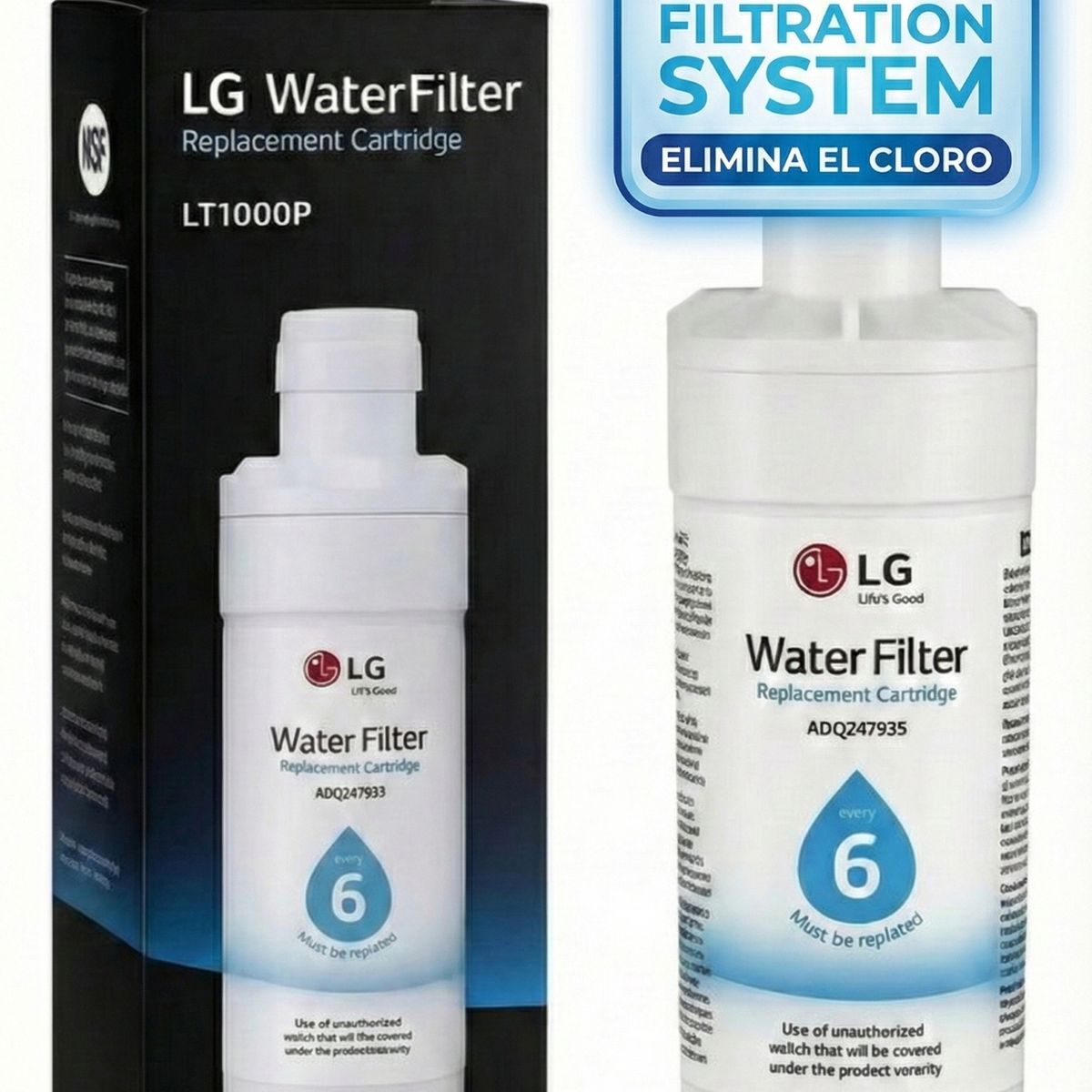 LG - Filtro  Refrigerador Agua LG Original Lt1000p